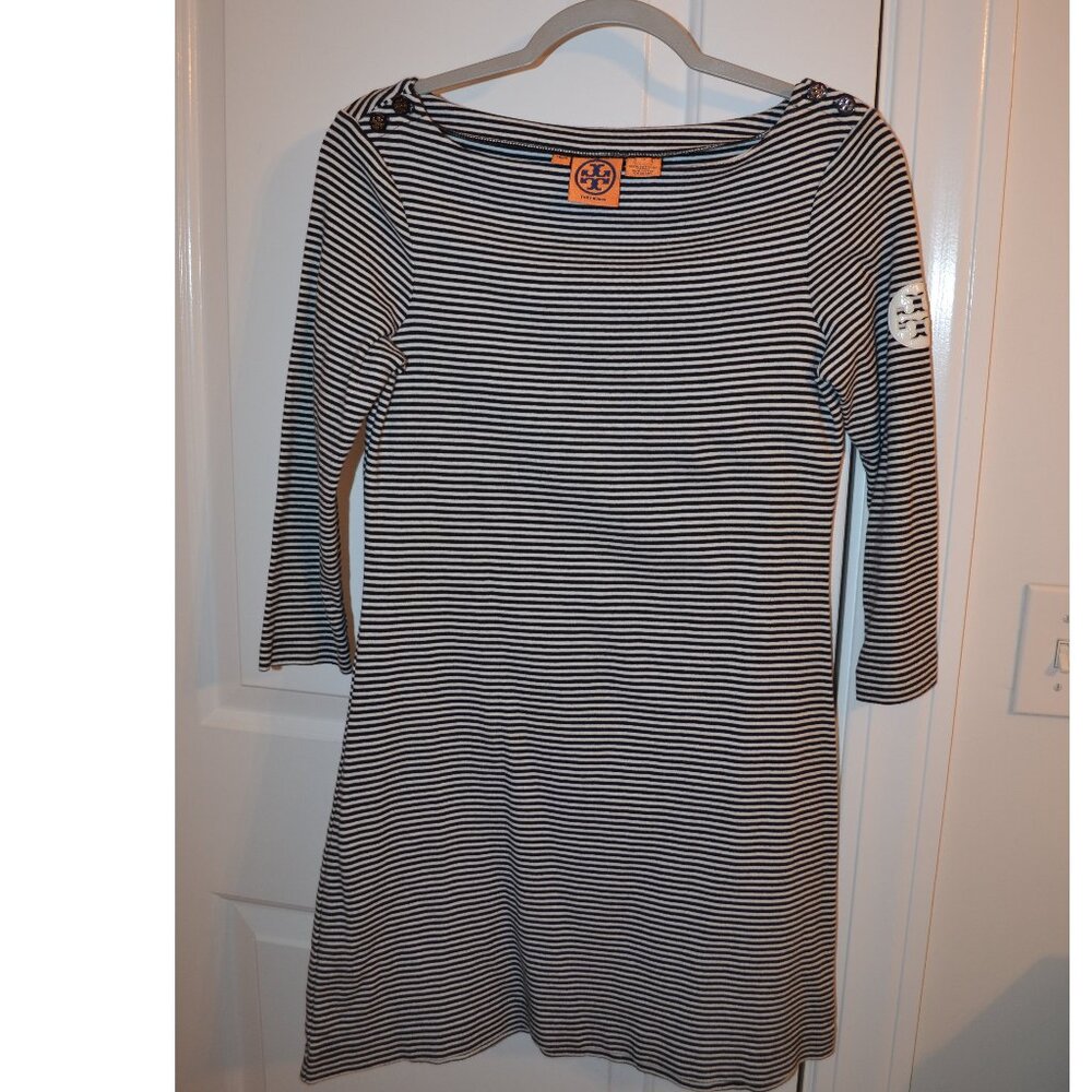 Tory Burch White/Navy striped dress - size small